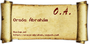 Orsós Ábrahám névjegykártya