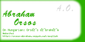 abraham orsos business card